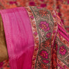 Sanskriti Vintage Sarees Craft Supplies Pink Floral Print 5+YD Moss Crepe Sari