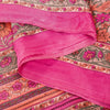 Sanskriti Vintage Sarees Craft Supplies Pink Floral Print 5+YD Moss Crepe Sari