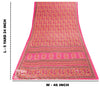 Sanskriti Vintage Sarees Craft Supplies Pink Floral Print 5+YD Moss Crepe Sari