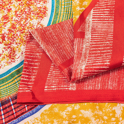 Sanskriti Vintage Sarees Craft Supplies Red Floral Print 5+YD Moss Crepe Sari