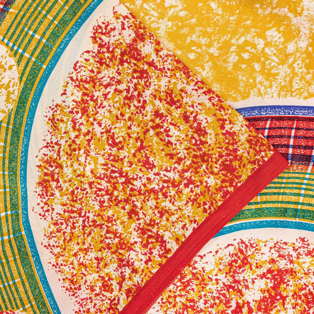 Sanskriti Vintage Sarees Craft Supplies Red Floral Print 5+YD Moss Crepe Sari