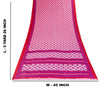 Sanskriti Vintage Saree Pink Moss Crepe Sun Radial Print Sari 5.5YD Craft Fabric