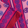 Sanskriti Vintage Saree Pink Moss Crepe Sun Radial Print Sari 5.5YD Craft Fabric
