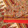 Sanskriti Vintage Sarees Craft Supplies Beige Floral Print 5+YD Moss Crepe Sari