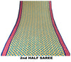 Sanskriti Vintage Blue-Yellow Moss Crepe Sarees Block Print 5.5 YD Floral Fabric