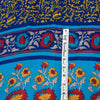 Sanskriti Vintage Blue-Yellow Moss Crepe Sarees Block Print 5.5 YD Floral Fabric