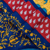 Sanskriti Vintage Blue-Yellow Moss Crepe Sarees Block Print 5.5 YD Floral Fabric
