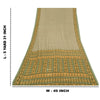 Sanskriti Vintage Soft Cream Moss Crepe Saree Paisley Printed Sari 5.5YD Fabric