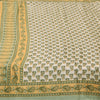 Sanskriti Vintage Soft Cream Moss Crepe Saree Paisley Printed Sari 5.5YD Fabric