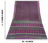 Sanskriti Vintage Craft Supplies Home Deco Purple Floral Printed Sari Moss Crepe