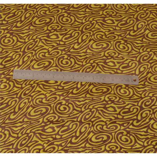 Sanskriti Vintage Brown Sarees Moss Crepe Printed Sari Decor 5 Yd Craft Fabric