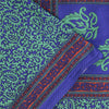 Sanskriti Vintage Blue & Green Sarees Moss Crepe Printed Sari Soft Craft Fabric