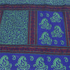 Sanskriti Vintage Blue & Green Sarees Moss Crepe Printed Sari Soft Craft Fabric