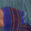 Sanskriti Vintage Blue & Green Sarees Moss Crepe Printed Sari Soft Craft Fabric