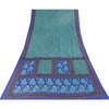 Sanskriti Vintage Blue & Green Sarees Moss Crepe Printed Sari Soft Craft Fabric
