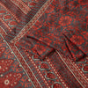 Sanskriti Vintage Red & Gray Saree Moss Crepe Floral Print 5+YD Sari Soft Fabric
