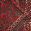 Sanskriti Vintage Red & Gray Saree Moss Crepe Floral Print 5+YD Sari Soft Fabric