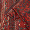 Sanskriti Vintage Red & Gray Saree Moss Crepe Floral Print 5+YD Sari Soft Fabric