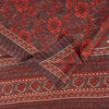 Sanskriti Vintage Red & Gray Saree Moss Crepe Floral Print 5+YD Sari Soft Fabric