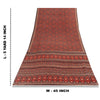 Sanskriti Vintage Red & Gray Saree Moss Crepe Floral Print 5+YD Sari Soft Fabric