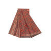 Sanskriti Vintage Red & Gray Saree Moss Crepe Floral Print 5+YD Sari Soft Fabric