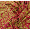 Sanskriti Vintage Red Sarees Moss Crepe Paisley Printed Craft Fabric 5 Yard Sari