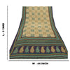 Sanskriti Vintage Cream Sarees Moss Crepe Printed Indian Sari 5YD Craft Fabric
