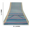 Sanskriti Vintage Blue Indian Sarees Moss Crepe Printed Sari 5YD Craft Fabric
