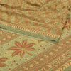Sanskriti Vintage Brown Sarees Moss Crepe Printed Sari Floral Craft Fabric