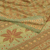 Sanskriti Vintage Brown Sarees Moss Crepe Printed Sari Floral Craft Fabric