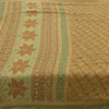 Sanskriti Vintage Brown Sarees Moss Crepe Printed Sari Floral Craft Fabric