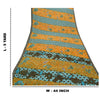 Sanskriti Vintage Saffron Indian Sarees Moss Crepe Printed Sari 5YD Craft Fabric