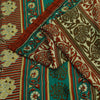 Sanskriti Vintage Indian Sarees Moss Crepe Printed Sari 5YD Soft Craft Sustainable Fabric