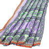 Sanskriti Vintage Purple & Green Sarees Art Silk Printed Sari 5 Yd Craft Fabric