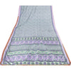 Sanskriti Vintage Purple & Green Sarees Art Silk Printed Sari 5 Yd Craft Fabric
