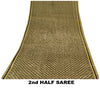 Sanskriti Vintage Brown Sarees Art Silk Sustainable Fabric Craft Printed Sewing 5 Yard Sari