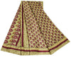 Sanskriti Vintage Brown Sarees Art Silk Sustainable Fabric Craft Printed Sewing 5 Yard Sari
