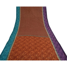 Load image into Gallery viewer, Sanskriti Vintage Sarees Brown Pure Cotton Printed Sari Soft Floral Craft Fabric
