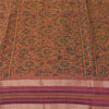 Sanskriti Vintage Sarees Brown Indian Cotton Printed Sari 6+yard Craft Fabric