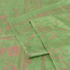 Sanskriti Vintage Sarees Indian Green Pure Silk Printed Sari 5yd Craft Fabric