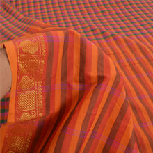 Load image into Gallery viewer, Sanskriti Vintage Sarees Multi Chettinad Woven Pure Cotton Sari 5yd Craft Fabric
