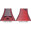 Sanskriti Vintage Sarees Red & Black Pure Cotton Printed Sari 5yd Craft Fabric