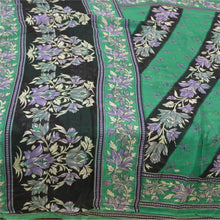 Load image into Gallery viewer, Sanskriti Vintage Sarees Green Indian Pure Cotton Printed Sari 5yd Craft Fabric
