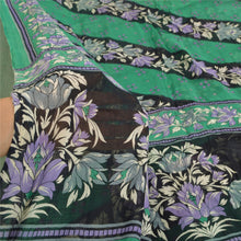 Load image into Gallery viewer, Sanskriti Vintage Sarees Green Indian Pure Cotton Printed Sari 5yd Craft Fabric
