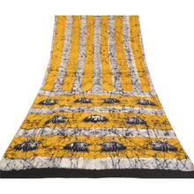 Load image into Gallery viewer, Sanskriti Vintage Sarees Yellow Batik Printed Pure Cotton Sari 5yd Craft Fabric
