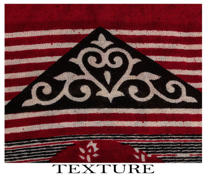 Sanskriti Vintage Saree Red Pure Cotton Paisley Printed Craft Fabric 5+Yard Sari
