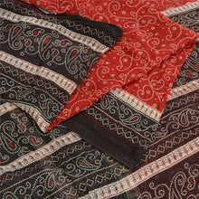 Load image into Gallery viewer, Sanskriti Vintage Sarees Indian Red/Brown Bandhani Print Pure Cotton Sari Fabric
