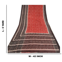 Load image into Gallery viewer, Sanskriti Vintage Sarees Indian Red/Brown Bandhani Print Pure Cotton Sari Fabric
