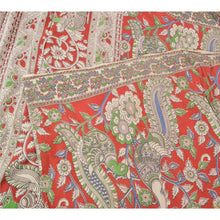 Load image into Gallery viewer, Sanskriti Vintage Sarees Handmade Peacock Kalamkari PureCotton Sari Craft Fabric
