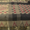 Sanskriti Vintage Sarees Gray Zari Border Ikat Printed Pure Cotton Sari Fabric